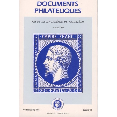 DOCUMENTS PHILATELIQUES - No138 - OCTOBRE 1993 - VOIR SOMMAIRE.