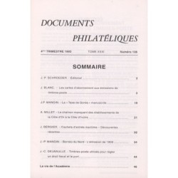 DOCUMENTS PHILATELIQUES - No138 - OCTOBRE 1993 - VOIR SOMMAIRE.