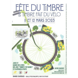 JOURNEE DU TIMBRE - FETE DU TIMBRE - 2023 - VAUCLUSE - GARGAS - THEME VOITURE VELO.