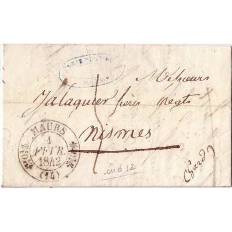 CANTAL - MAURS T 11 DU 1 FEVRIER 1842 AVEC TAXE 5.