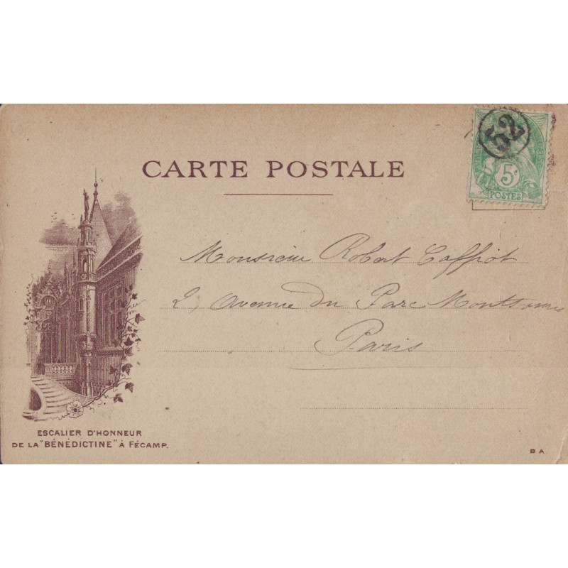 PARIS - JOUR DE L'AN - TYPE BLANC - CHIFFRE 52 DANS UN CERCLE - CARTE DE PARIS POUR PARIS.