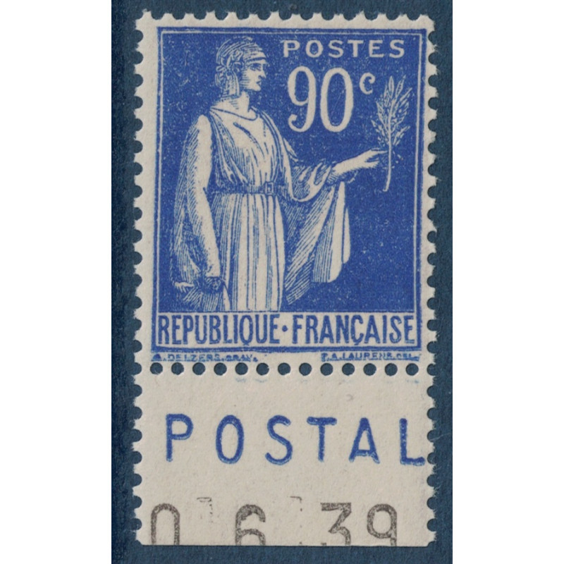 copy of No0368 - TYPE PAIX 90c BLEU - PUB PETROLE HAHN.