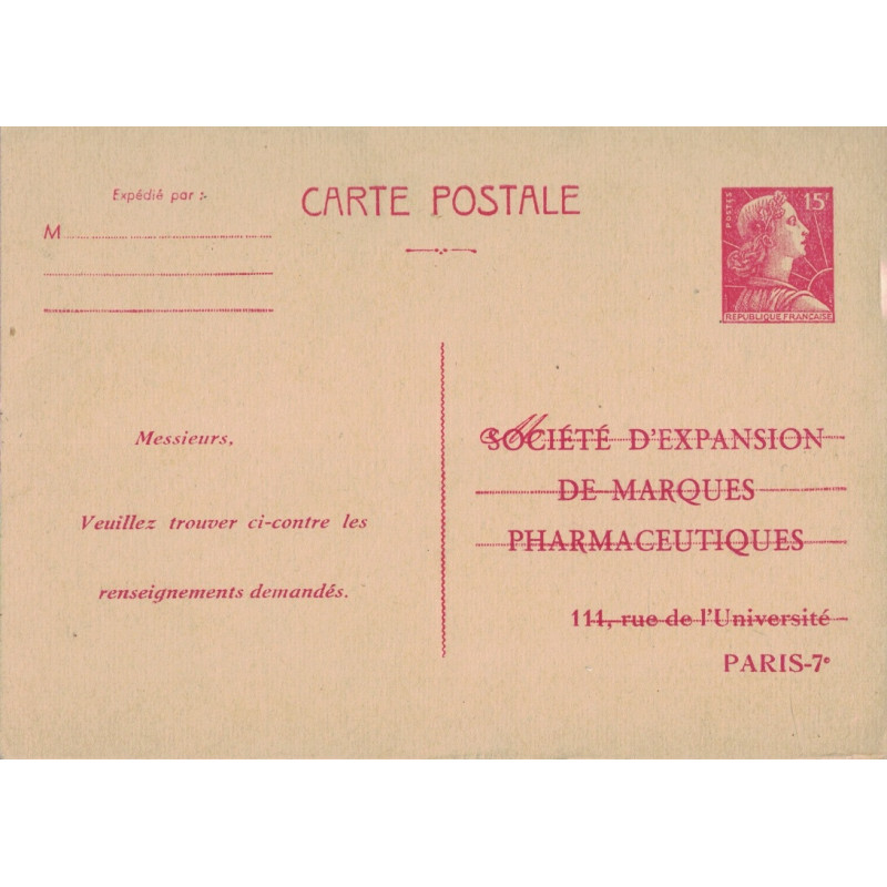 MULLER - 15F ROUGE - SOCIETE D'EXPANSION DE MARQUES PHARMACEUTIQUES PARIS.