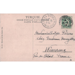 TURQUIE - CONSTANTINOPLE GALATA - TYPE BLANC LEVANT SUR CARTE POSTALE DU 13-9-1908 POUR LA FRANCE..