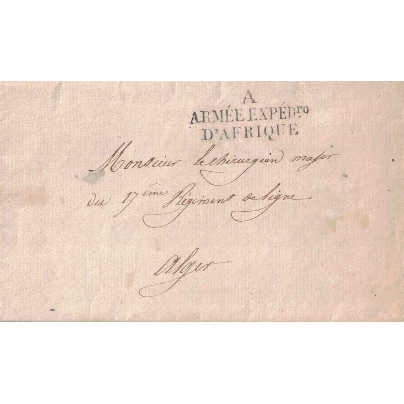 copy of ARMEE EXPEDIre D'AFRIQUE - A - VERSO - PURIFIEE A MARSEILLE FORME CURSIVE