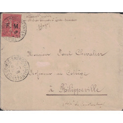 ALGERIE - CONDE-SMENDOU - SEMEUSE FM N°4 LE 28-1-1908 POUR PHILIPPEVILLE.