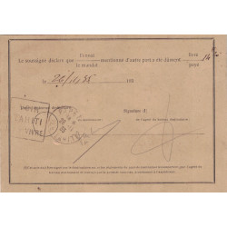 OCEANIE - PAPEETE - AVIS DE RECEPTION DE PAIEMENT - LE 25-11-1935 - VERSO DAGUIN DE TAHITI..