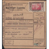 COTE D'IVOIRE - MANDAT DE 2000F - CARTE PAYABLE A DOMICILE - ABIDJAN - 4-2-1932 - 75c SEUL SUR LETTRE COTE 85€.