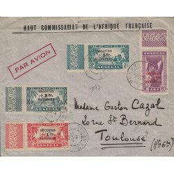 SENEGAL - DAKAR - LETTRE ENTETE HAUT COMMISSARIAT DE L'AFRIQUE FRANCAISE - TIMBRES SECOURS NATIONAL LE 10-7-1941.