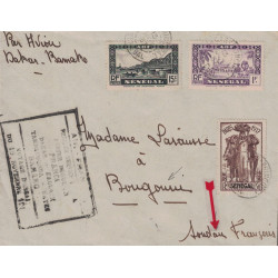 SENEGAL - DAKAR - AIR FRANCE - VOYAGE D'ESSAI DU 15 NOVEMBRE 1937 - VERSO CACHET BOUGOUNI SOUDAN FRANCAIS..