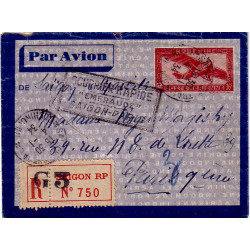 copy of COCHINCHINE - CHAUDOC - COURRIER RAPIDE EMERAUDE SAIGON-PARIS - LE 3-1-1934.