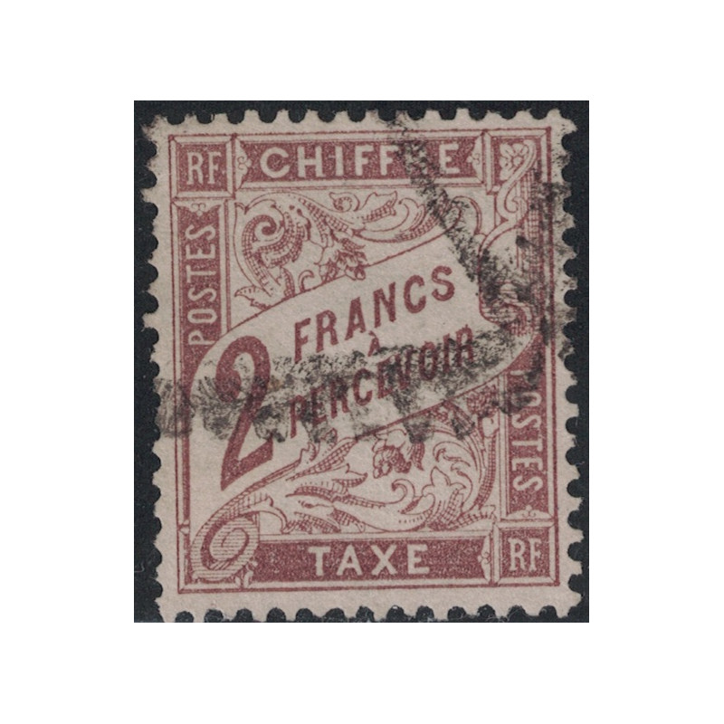 TAXE No026 - 2F BRUN - OBLITERE - COTE 200€ - SIGNE CALVES.