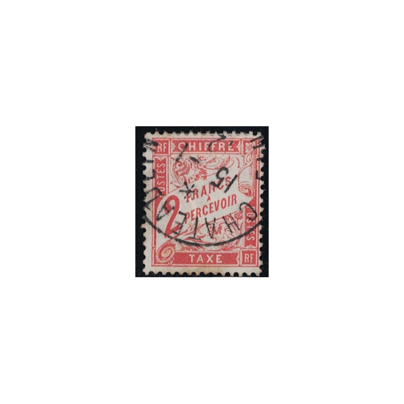 TAXE N°041 - 2F ROUGE ORANGE - OBLITERE - COTE 80€.