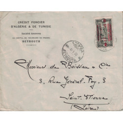 GRAND LIBAN - BEYROUTH - LETTRE DU CREDIT FONCIER D'ALGERIE LE 16-1-1930 POUR LA FRANCE.