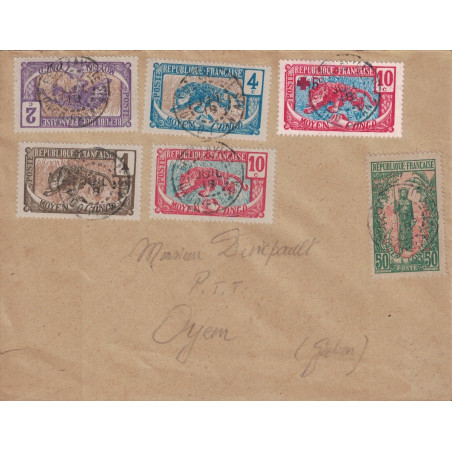 copy of CONGO - BRAZZAVILLE - 1er LIAISON AEF-FRANCE EN ROUGE - 14-7-1946 - LETTRE AVION POUR LA FRANCE.