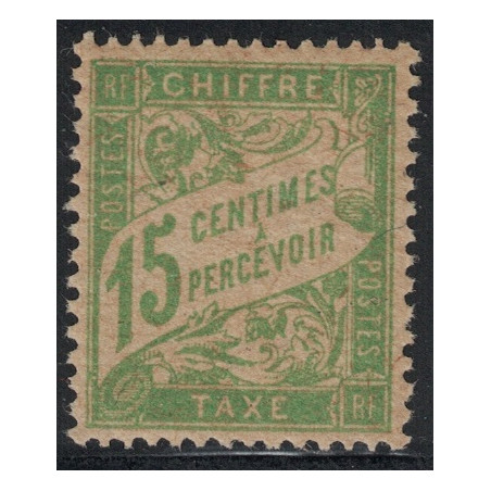 TAXE No030 - 15c VERT JAUNE ** - COTE 90€.