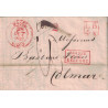 SUISSE - PAR BELFORT EN ROUGE - LETTRE DE BÂLE POUR COLMAR - TAXE 10 - MARQUE ECHANGE LB4K..