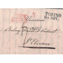 ITALIE - ENTREE ITALIE P.LE PONT DE BEAUVOISIN - DE TURIN LE NOVEMBRE 1837 - MARQUE ECHANGE 6.S.2.P.