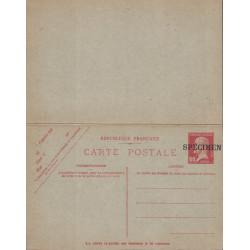 PASTEUR - 60c CARTE POSTALE AVEC REPONSE PAYEE NEUVE - SURCHARGE - SPECIMEN - COTE 170€ - PEU COURANT - SIGNATURE CALVES.