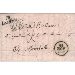 VAR - 78 LES ARCS CURSIVE ET 78 LE LUC - LETTRE AVEC LONG TEXTE LE 28 NOVEMBRE 1830.