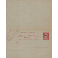 PASTEUR - 30c CARTE POSTALE AVEC REPONSE PAYEE NEUVE - SURCHARGE - ANNULE - COTE 85€ - SIGNE CALVES.