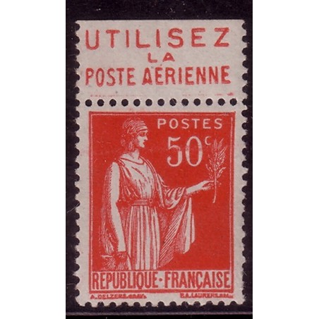 No0283 - TYPE PAIX - 50c AVEC BANDE PUB UTILISEZ LA POSTE AERIENNE..