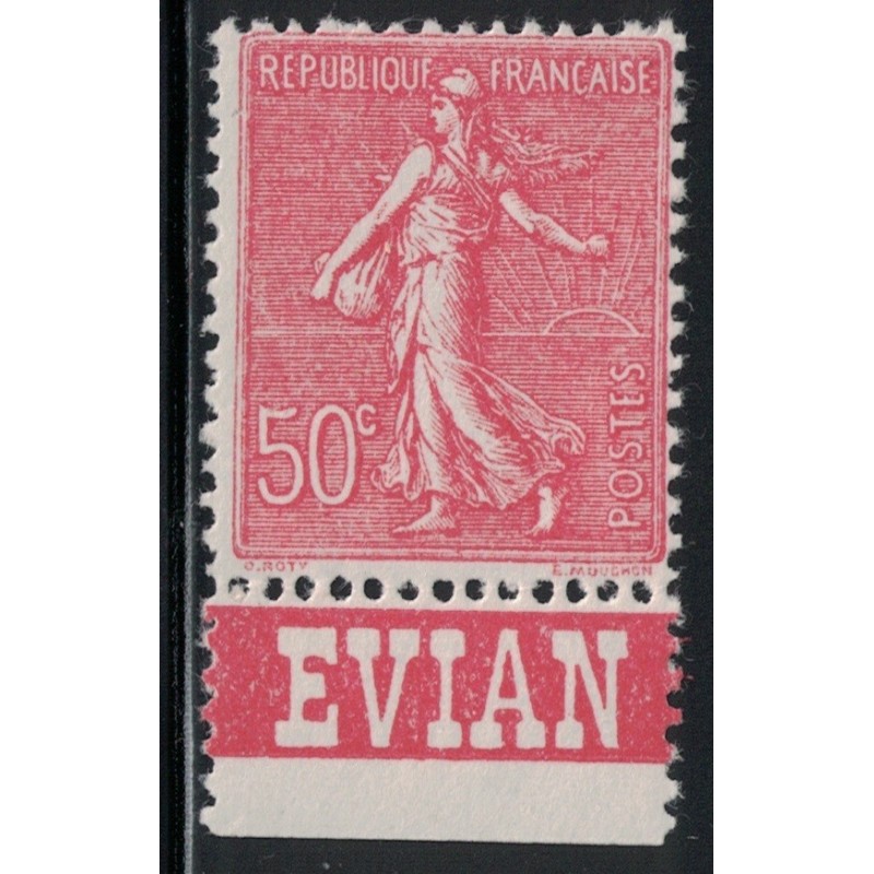 No0199 - SEMEUSE 50c ROUGE- BANDE PUB EVIAN (P1).