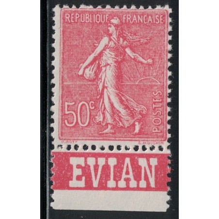 No0199 - SEMEUSE 50c ROUGE- BANDE PUB EVIAN (P1).