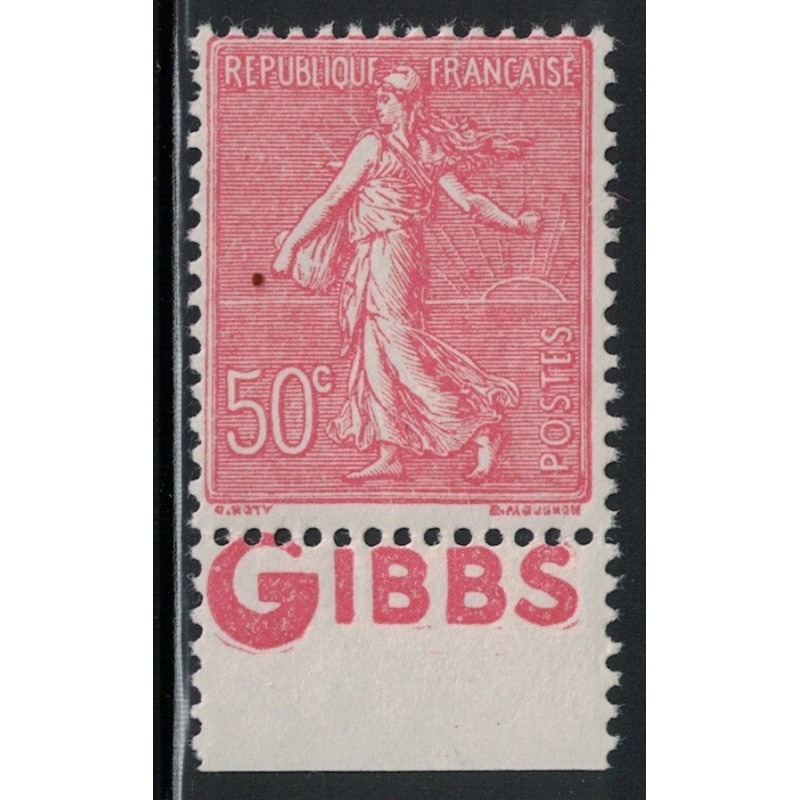 No0199 - SEMEUSE 50c ROUGE- BANDE PUB GIBBS (P1).