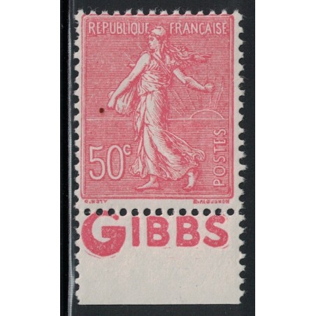 No0199 - SEMEUSE 50c ROUGE- BANDE PUB GIBBS (P1).