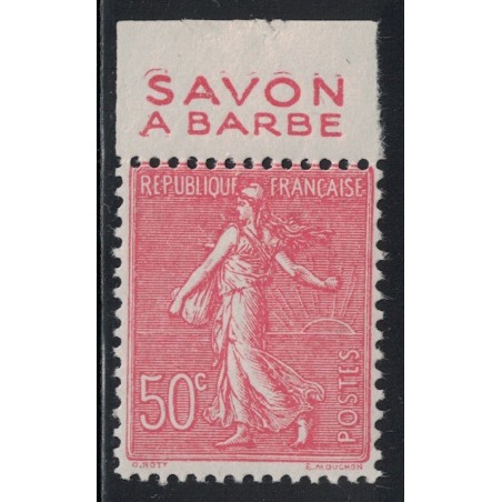 No0199 - SEMEUSE 50c ROUGE- BANDE PUB SAVON A BARBE (P1).