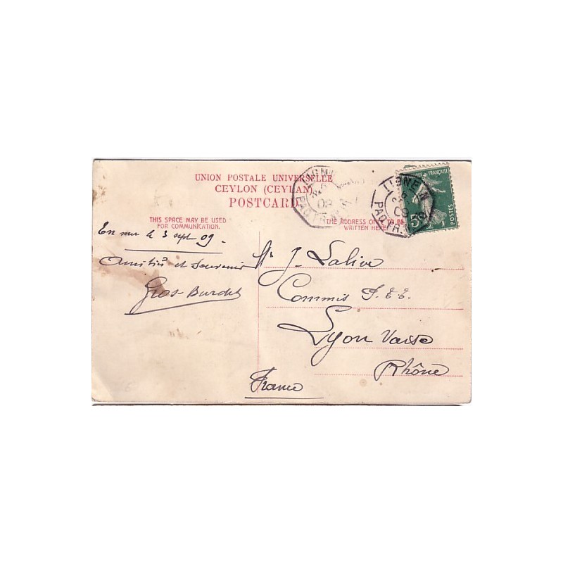 SEMEUSE - 5C VERT - LIGNE N PAQ.FR.No10 6-9-1909.